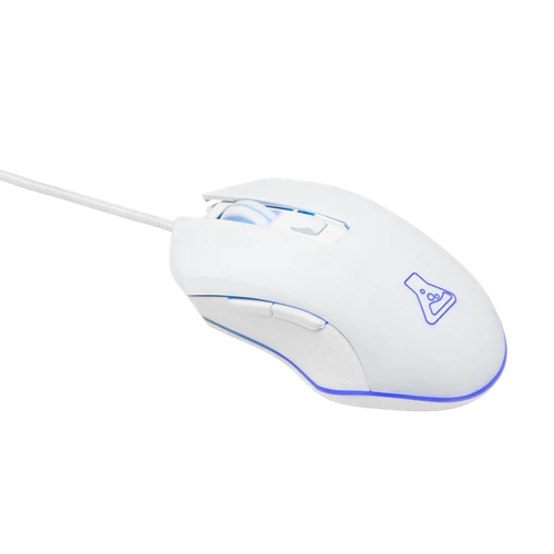 The G-Lab Gamer Egér - KULT HELIUM W (3200 DPI, 6 gomb, makro, 1,8m kábel, RGB LED, fehér)