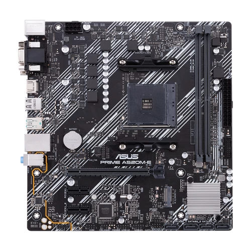 Asus Alaplap - AMD PRIME A520M-E/CSM AM4 (A520, 2xDDR4 4600MHz, 1xGBE LAN, 1xM.2, 4xSATA3, 6xUSB2.0, 7xUSB3.2)