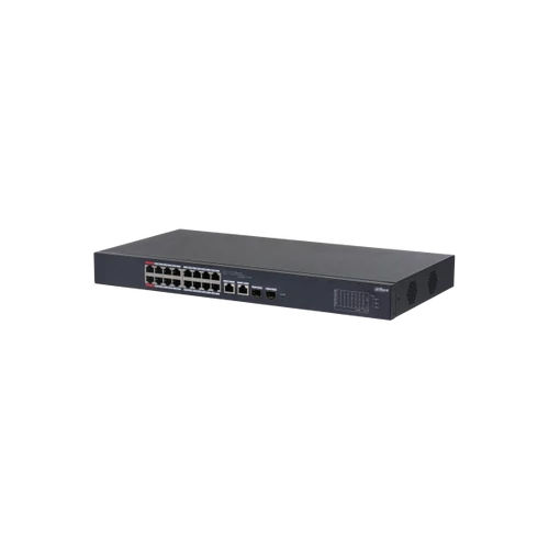 Dahua PoE switch - CS4218-16ET-135 (Cloud menedzsment; 16x 100Mbps at/af PoE; 2x 1Gbps; 2x 1Gbps SFP port; 135W PoE)