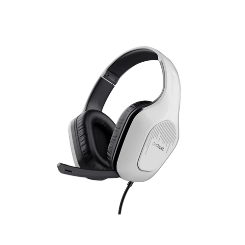 Trust Fejhallgató - GXT415 Zirox (multiplatform; nagy-párnás; mikrofon; hangerőszabályzó; 3.5mm jack; fehér)