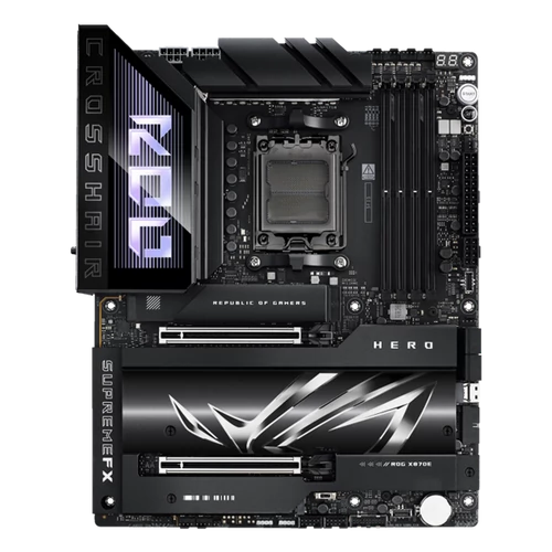 Asus Alaplap - AMD ROG CROSSHAIR X870E HERO AM5 (X870, ATX, 4xDDR5 8600+MHz, 4xSATA3, 5x M.2, HDMI+2xUSB4)