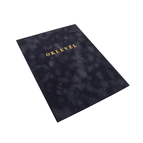 Oklevéltartó A4, prémium, arany nyomattal, Bluering® fekete