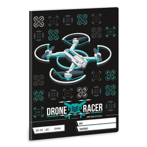 Füzet iskolai A5, 32lap, sima 20-32 Ars Una DRONE RACER (5131) 22 10db/csomag