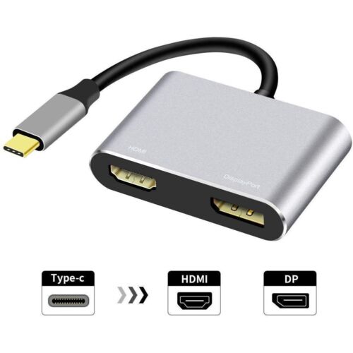 VCOM kábel átalakító USB Type-C apa - Displayport + HDMI anya (CU434M)