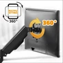 Kép 4/10 - Advance Monitor Asztali konzol - MECAMOUNT Dual (17-32", Max.: 2x9kg, dönthető, forgatható, fekete)