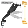 Kép 8/10 - Advance Monitor Asztali konzol - MECAMOUNT Dual (17-32", Max.: 2x9kg, dönthető, forgatható, fekete)