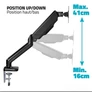Kép 8/10 - Advance Monitor Asztali konzol - Ergomount Single (17-32", Max.: 9kg, dönthető, forgatható, gázrugó, fekete)