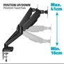Kép 8/10 - Advance Monitor Asztali konzol - Ergomount Dual (17-32", Max.: 2x9kg, dönthető, forgatható, gázrugó, fekete)