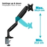 Kép 7/10 - Advance Monitor Asztali konzol - Ergomount Xtrem (17-45", Max.: 15kg, dönthető, forgatható, gázrugó, fekete)