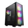 Kép 1/10 - DeepCool Számítógépház - MATREXX55 V4 C (fekete, ablakos, 3x14cm + 1x12cm A-RGB venti, ATX, 1xUSB3.0, Type-C)