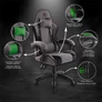 Kép 6/10 - Spirit of Gamer szék - ARENA Dark Grey (állítható magasság; párnázott kartámasz; PU; max.120kg-ig, sötét-szürke)