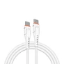 Kép 5/6 - S-Link kábel - SW-C135 (3A, 60W, Gyorstöltés, Type-C to Type-C, adat+töltőkábel, 2m, fehér)