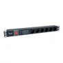 Kép 1/7 - Equip Hálózati Elosztó - 333317 (Schuko, 6 Schuko, túlfeszültség védett, Rack 1U, 1,8m kábel, fekete)