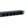 Kép 4/7 - Equip Hálózati Elosztó - 333317 (Schuko, 6 Schuko, túlfeszültség védett, Rack 1U, 1,8m kábel, fekete)