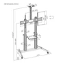 Kép 7/8 - Equip TV állvány - 650631 (60"-100" álló, dönthető, állítható magasság, gurulós, Max.:100kg, fekete/ezüst)