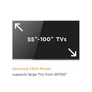 Kép 3/10 - Equip TV állvány - 650631 (55"-100" álló, dönthető, állítható magasság, gurulós, motoros, Max.:120kg, fekete)