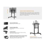 Kép 10/10 - Equip TV állvány - 650633 (55"-100" álló, dönthető, állítható magasság, gurulós, motoros, Max.:120kg, fekete)