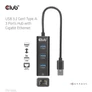 Kép 8/10 - Club 3D USB Hub - CSV-1430A (3.2 USB-A to 3xUSB-A, RJ45)