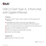 Kép 9/10 - Club 3D USB Hub - CSV-1430A (3.2 USB-A to 3xUSB-A, RJ45)