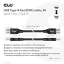Kép 4/9 - Club 3D kábel - CAC-1409 (USB-A Gen2, M/M, 10Gbps, 3A, 15W, 5V/3A, 0.5m)