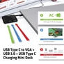 Kép 5/8 - Club 3D Notebook Dokkoló - CSV-1532 (60W, 3.0 USB-C to D-Sub, VGA, 3.0 USB-A, (for Data) 3.0 USB-C)