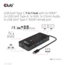 Kép 6/10 - Club 3D USB Hub - CSV-1595 (USB-C Gen 1 to 2xHDMI, 2xUSB-A Gen 1, USB-C Gen 1 100W PD 3.0, RJ45, 3,5 Jack, 4k60Hz)