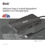 Kép 7/10 - Club 3D USB Hub - CSV-1598 (USB-C Gen 2 to 2xDisplayPort, 2xUSB-A Gen 2, 2xUSB-C Gen 2, RJ45, 4k60Hz)