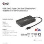 Kép 8/10 - Club 3D USB Hub - CSV-1598 (USB-C Gen 2 to 2xDisplayPort, 2xUSB-A Gen 2, 2xUSB-C Gen 2, RJ45, 4k60Hz)