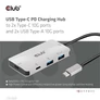 Kép 2/10 - Club 3D USB Hub - CSV-1543 (USB-C Gen 2 to USB-C (data), USB-C (data+charge), USB-A (data), USB-A (data+charge)