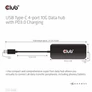 Kép 4/7 - Club 3D USB Hub - CSV-1548 (USB-C Gen 2 to 4xUSB-C PD 3.0, 10 Gbps)