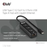 Kép 2/8 - Club 3D USB Hub - CSV-1549 (3.2 USB-C Gen 1 to 3xUSB-A, RJ45,1Gbps)