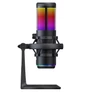 Kép 3/8 - Rampage Mikrofon - BEMOL (USB, PC/MAC/Android, zajelnyomó, állvány, fekete, 2m kábel, RGB)