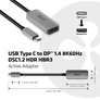 Kép 4/8 - Club 3D Átalakító - CAC-1567 (USB-C to DisplayPort 1.4, 8K60Hz, DSC 1.2, HDR, HBR3)