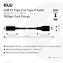 Kép 4/9 - Club 3D Kábel - CAC-1523 (3.1 USB-C Gen 2 to 3.1 USB-A Gen 2, 10Gbps, 60W PD2.0, 1m, Bidirectional, 4K60Hz)