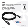 Kép 6/10 - Club 3D Kábel - CAC-1575 (USB4 Type-C Gen 2x2, Bi-Directional USB-IF, 4K60Hz, 20Gbps, PD 240W(48V/5A) EPR M/M 2m)