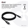 Kép 6/10 - Club 3D Kábel - CAC-1578 (USB4 Type-C Gen 3x2, Bi-directional, 8K60Hz, 40Gbps, 240W PD, EPR, 2m)