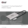 Kép 3/10 - Club 3D Video Splitter - CSV-1586 (Thunderbolt 3 to Dual DisplayPort, 40Gbps, 4K60Hz)