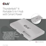 Kép 6/10 - Club 3D USB Hub - CSV-1580 (Thunderbolt 4 to 3x Thunderbolt 4, 1x USB Gen2 Type-A, 100W DC, Max. 10Gbps)