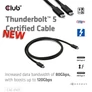 Kép 2/8 - Club 3D Kábel - CAC-2501 (Thunderbolt 5 USB-C to USB-C, 240W, 80/120 Gbps, EPR, 8K240Hz, 1m)