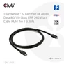 Kép 3/8 - Club 3D Kábel - CAC-2501 (Thunderbolt 5 USB-C to USB-C, 240W, 80/120 Gbps, EPR, 8K240Hz, 1m)