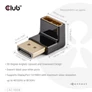 Kép 3/7 - Club 3D Átalakító - CAC-1008 (90° DisplayPort  1.4,  M/F, 4K120Hz, univerzális)
