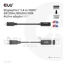Kép 3/9 - Club 3D Átalakító - CAC-1088 (DisplayPort 1.4 to HDMI 4K120Hz/8K60Hz HDR Aktív, M/F)
