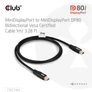 Kép 5/5 - Club 3D Kábel - CAC-1165 (Mini DisplayPort  M/M, DP80, 80Gbps, 1m, 4K240Hz/8K60Hz/10K60Hz)