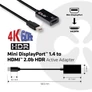 Kép 5/9 - Club 3D Átalakító - CAC-1180 (Mini DisplayPort 1.4 to HDMI 2.0, 4K60Hz, HDR, 3D, 16bpc)
