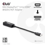 Kép 2/9 - Club 3D Átalakító - CAC-1188 (Mini DisplayPort 1.4 to HDMI 8K60Hz, aktív, HDCP 2.2, 9cm)