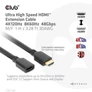 Kép 2/9 - Club 3D Kábel - CAC-1322 (HDMI 2.1 Ultra High Speed, 4K120Hz 8K60Hz, 30AWG, 48Gbps, 1m, M/F)