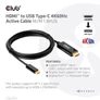 Kép 2/10 - Club 3D Kábel - CAC-1334 (HDMI to USB-C, Aktív, M/M, 4K60Hz, 1.8m)