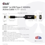 Kép 3/10 - Club 3D Kábel - CAC-1334 (HDMI to USB-C, Aktív, M/M, 4K60Hz, 1.8m)