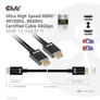 Kép 2/10 - Club 3D Kábel - CAC-1370 (HDMI 2.1 Ultra High-Speed, 48Gbps, 4K120Hz, 8K60Hz, 1.5m, HDMI M/M, alacsony EMI, VRR, QMS)