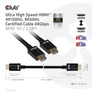 Kép 2/10 - Club 3D Kábel - CAC-1371 (HDMI 2.1 Ultra High Speed, 4K120Hz, 8K60Hz, Ultra High Speed, 48Gbps, M/M, 1m)